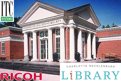 ITC Systems, RICOH and the Charlotte Mecklenburg Public Library:  Pay for Copies and Prints using Coins, Bills & Credit/Debit Cards!